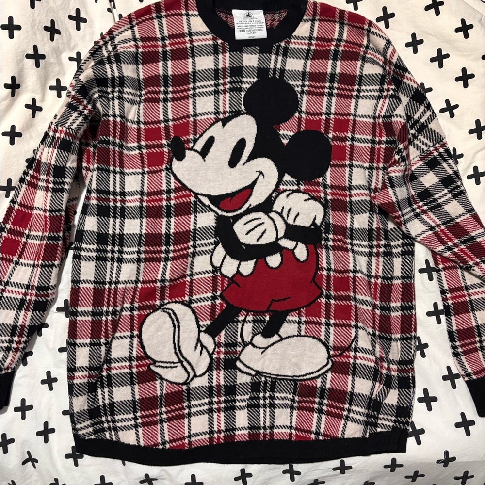 Disney Men's Red Plaid Mickey Mouse spirit jersey